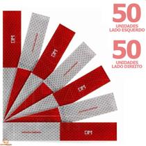 Kit 100 Faixa Refletiva Lateral Caminhão Trailer Carreta Dm