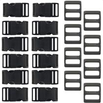 Kit 100 Fechos 20mm Engate Rápido E 200 Reguladores Bolsas