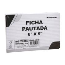 Kit 100 Folhas de Ficha Pautada 6x9 Gramatura 150g/m 23x15cm Kit 100 Folhas de Ficha Pautada 6x9 Gramatura 150g/m 23x15cm