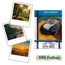 Kit 100 Folhas Papel Fotográfico Glossy