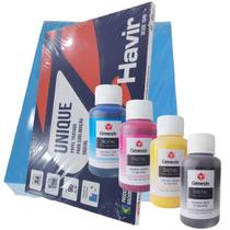 Kit 100 Folhas Papel Sublimatico 4 Tintas Sublimação Digital