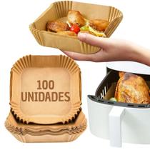 Kit 100 Forma de Papel Descartável AirFryer 1,8L Quadrada 20X20cm Forro Antiaderente Kit 100 Forma de Papel Descartável AirFryer 1,8L Quadrada 20X20cm Forro Antiaderente