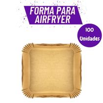 Kit 100 Forma De Papel Quadrado 20CM Airfryer Fritadeira Elétrica Cesto Descartável Não Gruda