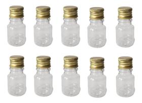 Kit 100 Frascos Pet De Plástico 10ml Tampa Dourada Kit 100 Frascos Pet De Plástico 10ml Tampa Dourada