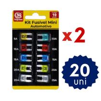 Kit 100 Fusíveis Mini Automotivos 5A 10A 15A 20A 25A 30A Universal