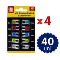 Kit 100 Fusíveis Mini Automotivos 5A 10A 15A 20A 25A 30A Universal