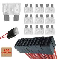 Kit 100 Fusivel Amperes com Porta Fusivel Atacado Revenda