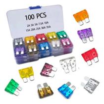 Kit 100 Fusível Automotivo Lâmina 2A-35A + Pinça - Carro Moto Caminhão Soutimes Kit 100 Fusível Automotivo Lâmina 2A-35A + Pinça - Carro Moto Caminhão Soutimes