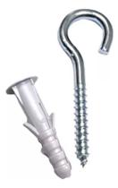 Kit 100 Ganchos Aço Zincado Fiel Ganchos Bucha 6mm Parede Kit 100 Ganchos Aço Zincado Fiel Ganchos Bucha 6mm Parede