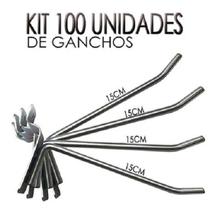 Kit 100 Ganchos Zincado 15cm Resitente P/ Painel Canaletado Top Excelente