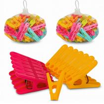 Kit 100 Grampo Estender Roupa Toalha Reforçado Prendedor Varal Pregador Plástico Resistente Colorido Kit 100 Grampo Estender Roupa Toalha Reforçado Prendedor Varal Pregador Plástico Resistente Colorido