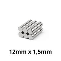 Kit 100 Imã Neodímio Disco Magnético N35 12 x 1,5 mm Super Forte Potente Redondo Kit 100 Imã Neodímio Disco Magnético N35 12 x 1,5 mm Super Forte Potente Redondo