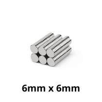 Kit 100 Imã Neodímio Disco Magnético N35 6x6 mm Super Forte Potente Redondo