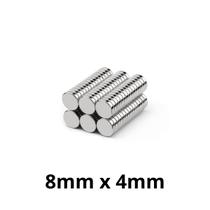 Kit 100 Imã Neodímio Disco Magnético N35 8 x 4 mm Super Forte Potente Redondo