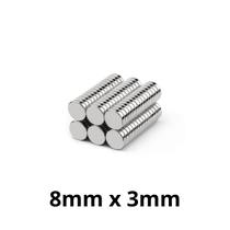 Kit 100 Imã Neodímio Disco Magnético N35 8x3mm Super Forte Potente Redondo
