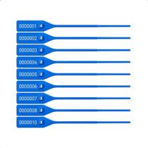 Kit 100 Lacres De Segurança Numerado P/ Malote Plástico 16cm Azul Kit 100 Lacres De Segurança Numerado P/ Malote Plástico 16cm Azul