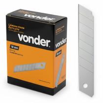 Kit 100 Lâminas Estilete Larga 18mm Vonder Profissional Reforçada Segmentada Original