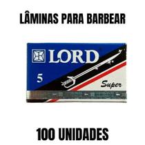Kit 100 Lâminas Lord Inox para Barbear Aço Inoxidável