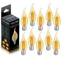 Kit 100 Lâmpadas Filamento Retrô Vintage Led Vela E14 4w Volter