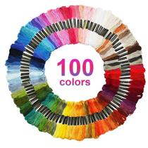 Kit 100 Linha Meada Para Bordar Fio Ponto Cruz Bordado 100 unidades