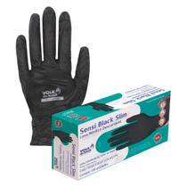 Kit 100 Luvas G Descartável Antiderrapante Preto Volk Brasil