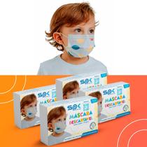 Kit 100 Máscara Descartável Infantil Tripla C/ Clip Nasal Kit 100 Máscara Descartável Infantil Tripla C/ Clip Nasal