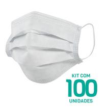Kit 100 Máscaras Descartáveis Adulto Tripla Camada Cor Branco - Mundial Fenix