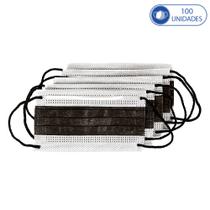 Kit 100 Máscaras para Crianças Descartáveis Preto Miralupa c Kit 100 Máscaras para Crianças Descartáveis Preto Miralupa c
