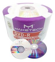 Kit 100 Midia Virgem Dvdr Maketech Logo 4.7gb 120 Minutos 16x