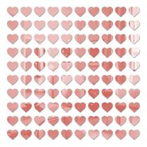 Kit 100 Mini Corações Espelho Decorativo Acrílico Mãe