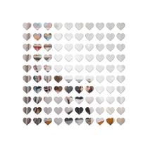 Kit 100 Mini Corações Espelho Decorativo Acrílico Mãe