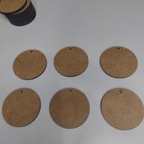Kit 100 Mini Disco 5 Cm Furo Mdf Tag Base Chaveiro Biscuit