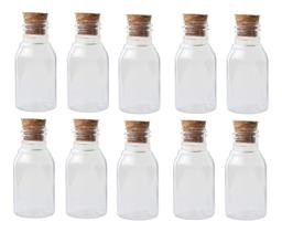 Kit 100 Mini Garrafinhas De Plastico 60ml C/ Tampas De Rolha