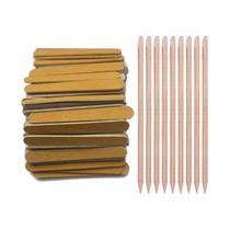 Kit 100 Mini Lixa de Unha 8cm + Palito de Cutícula