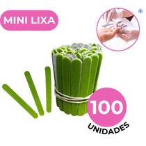 Kit 100 Mini Lixa de Unha Manicure Pedicure Escolha a Cor