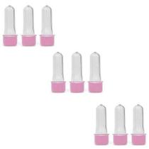 Kit 100 Mini Tubete Com Tampa Rosa 8Cm Acrílico