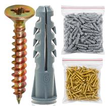 Kit 100 Parafuso Philips Ferro Chata 4.0x40mm100 Bucha Tamanho 6 Parafusos e Buchas Para Fixação Parede Madeira Marcenaria Construção Civil Obras