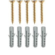 Kit 100 Parafusos Chipboard Cabeça Chata Zincados + 100 Buchas Nylon