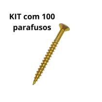 Kit 100 Parafusos Chipboard Phillips Bicromatizado 3.5x30