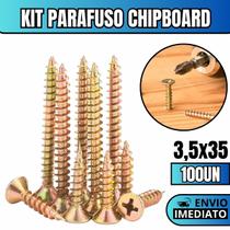 Kit 100 Parafusos Chipboard Phillips Para Madeira 3,5x35