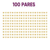 Kit 100 Pares Tarraxa Tipo Borboleta Antialérgica Banho Ouro Kit 100 Pares Tarraxa Tipo Borboleta Antialérgica Banho Ouro