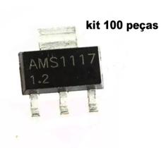 Kit 100 pçs AMS1117 Regulador 1,2v 1.2v smd ams 1117 step down 100 unid