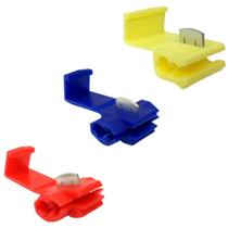 Kit 100 Pçs Conectores Derivação Elétrica Perfurante Emenda Para Fios Cabos 0,5 a 6,0mm