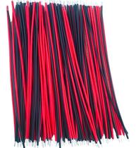 Kit 100 Peças De Jumpers Com Cabo Estanhado 10cm Vermelho E Preto Para Protoboard Prototipagem