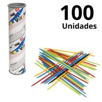 Kit 100 Pega Vareta Jogo Brinquedo Educativo TUBO 21 Palitos Kit 100 Pega Vareta Jogo Brinquedo Educativo TUBO 21 Palitos