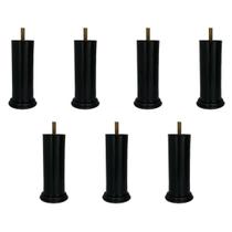 Kit 100 Pés Pretos para Cama Box 12cm Altura