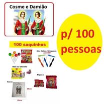 Kit 100 Pessoas Doces Festa Cosme E Damião Com Brinquedos