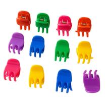 kit 100 piranha cabeleireiro de plástico colorida média