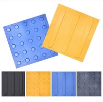 Kit 100 Piso Placa Tátil Alerta Direcional PVC 25x25cm Emborrachado Acessibilidade NBR9050 Flexível