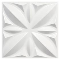 Kit 100 Placas 25x25cm 3D Decorativa Flor Lotus Revestimento Plástico PVC Auto Relevo